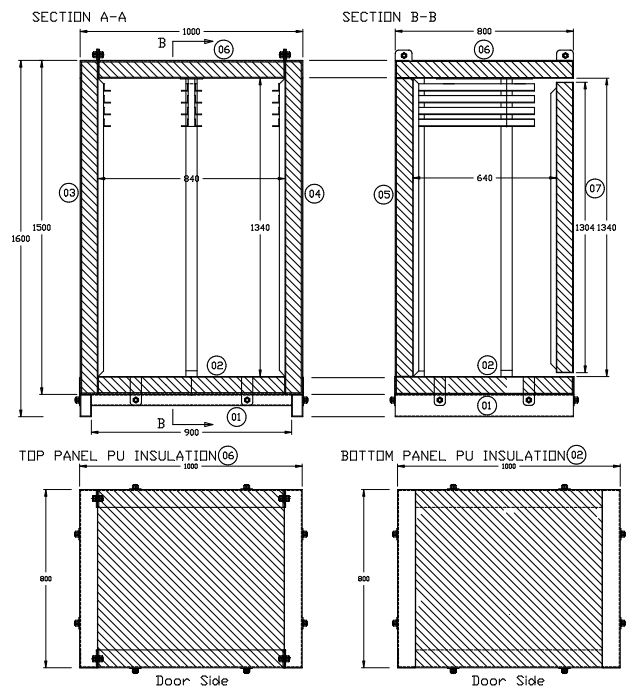 FLAT PACK Upright Medical or Catering Cooler 624 LITRES-139995