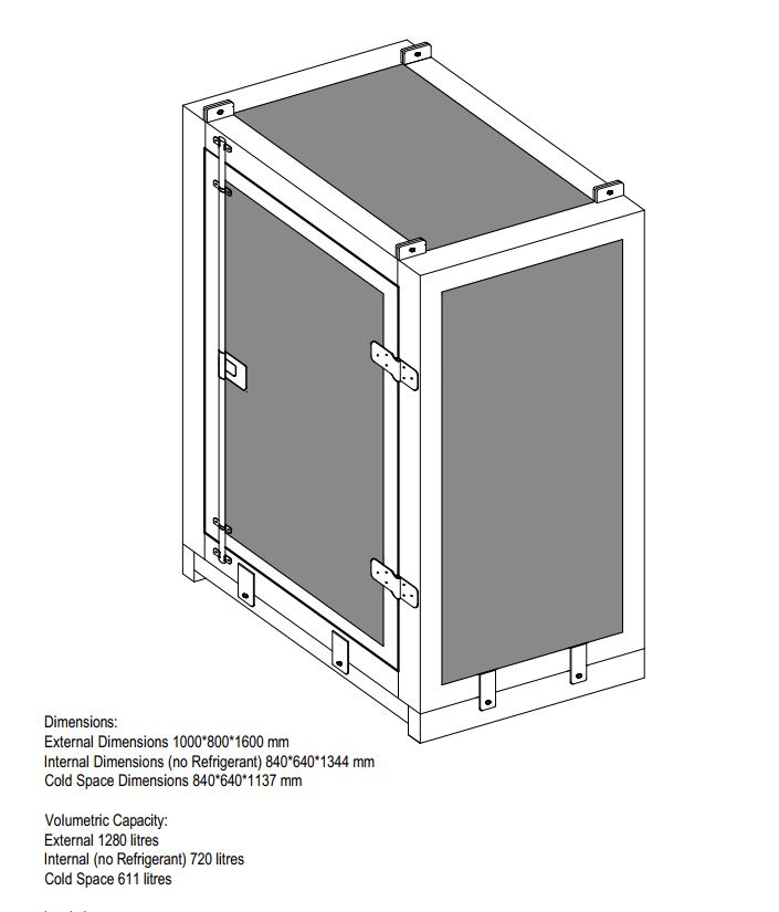 FLAT PACK Upright Medical or Catering Cooler 624 LITRES-139997