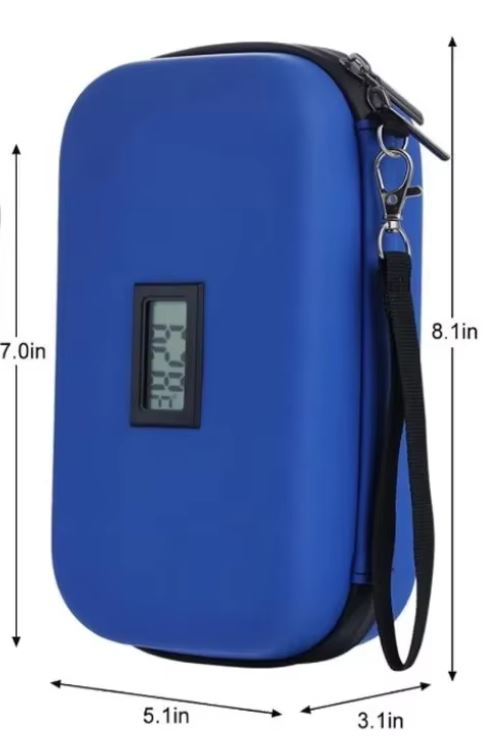 LED Waterproof Insulin Carrier with inner pocket and coolants